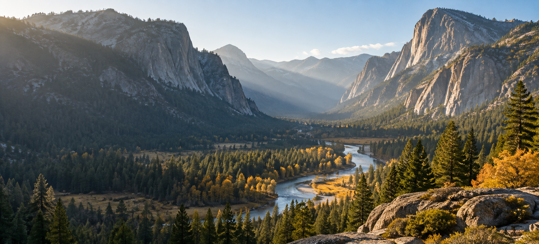 Illustrative Sierra mountain landscape